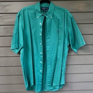 Vintage Ralph Lauren teal button down shirt size M